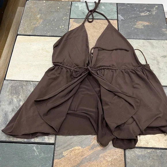 Brown Halter Top - Picture 3 of 3